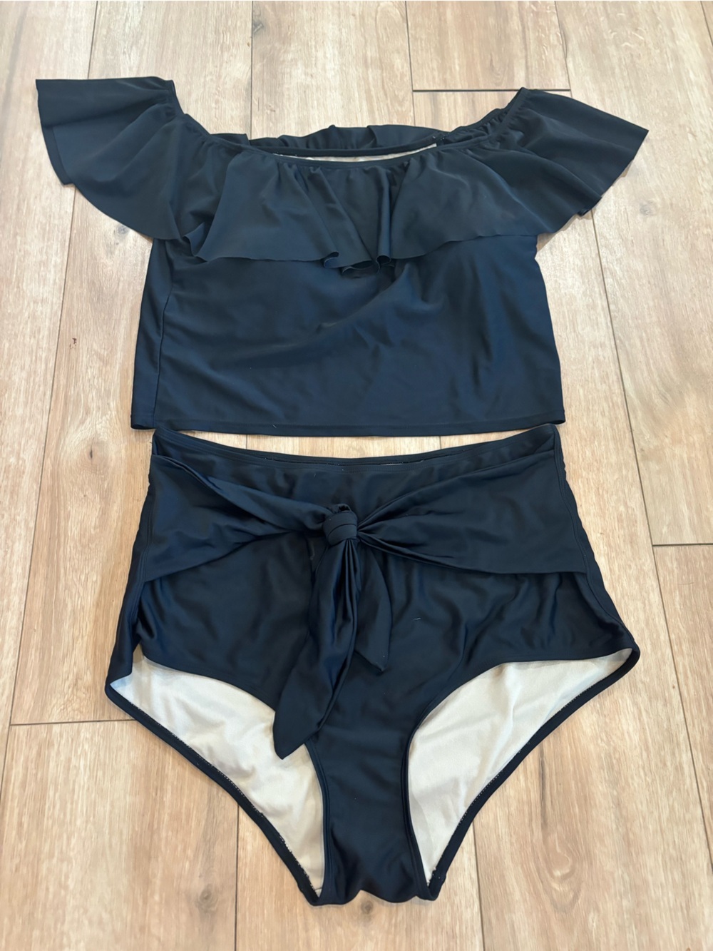 Kortni Jeane Black Swim Top with Subtle Lining